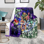 Personalized Fremantle Football Dockers Blanket Tropical Hibiscus Flowers - Pacific Fusion Style