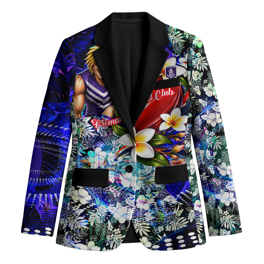 Personalized Fremantle Football Dockers Blazer Tropical Hibiscus Flowers - Pacific Fusion Style