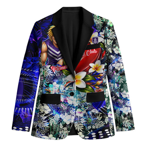 Personalized Fremantle Football Dockers Blazer Tropical Hibiscus Flowers - Pacific Fusion Style