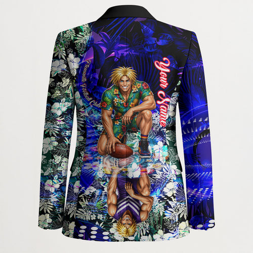 Personalized Fremantle Football Dockers Blazer Tropical Hibiscus Flowers - Pacific Fusion Style