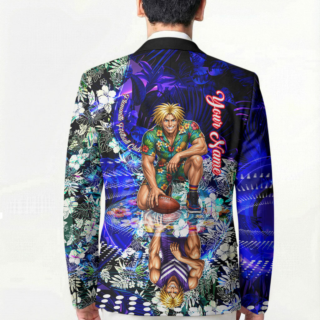 Personalized Fremantle Football Dockers Blazer Tropical Hibiscus Flowers - Pacific Fusion Style