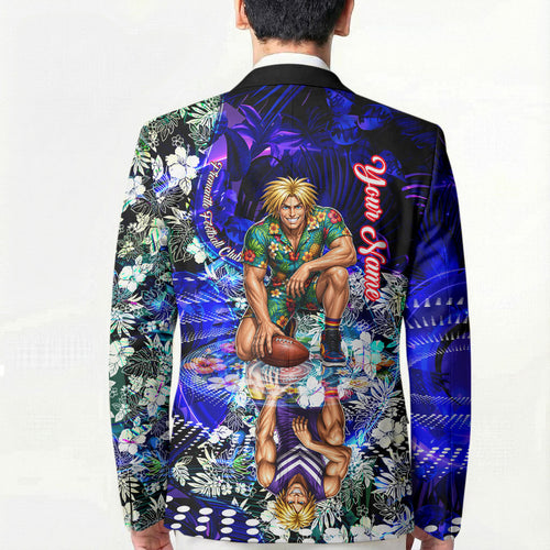 Personalized Fremantle Football Dockers Blazer Tropical Hibiscus Flowers - Pacific Fusion Style