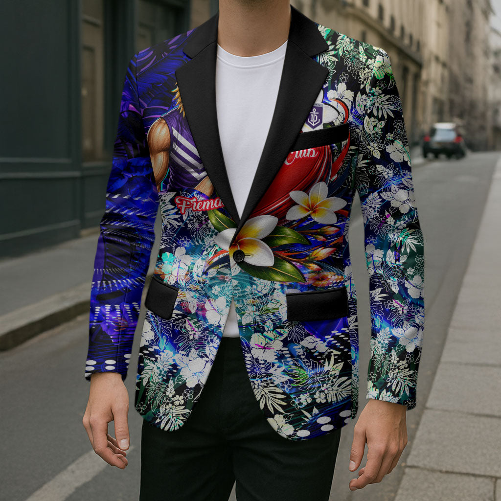 Personalized Fremantle Football Dockers Blazer Tropical Hibiscus Flowers - Pacific Fusion Style