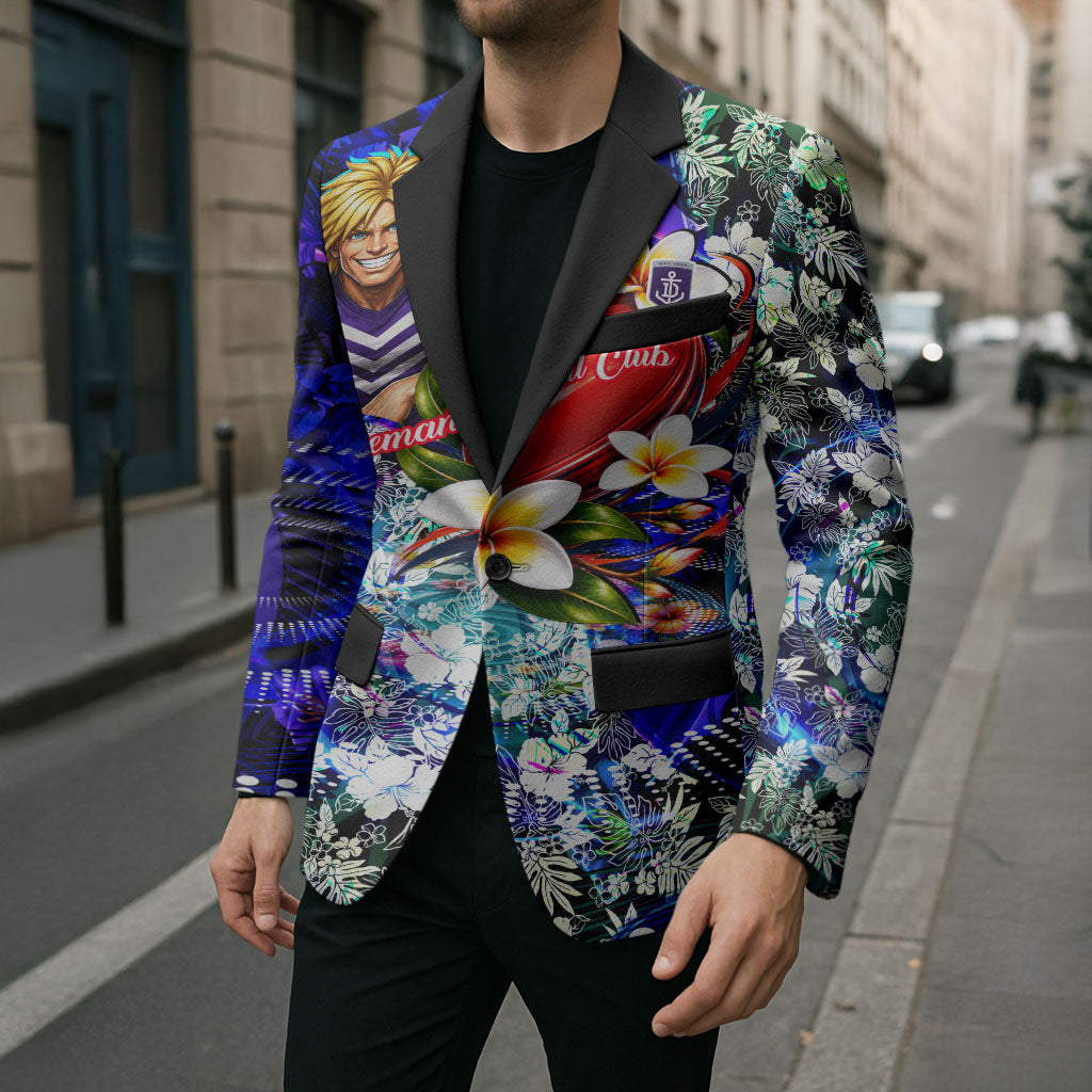 Personalized Fremantle Football Dockers Blazer Tropical Hibiscus Flowers - Pacific Fusion Style