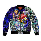 Personalized Fremantle Football Dockers Bomber Jacket Tropical Hibiscus Flowers - Pacific Fusion Style