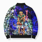 Personalized Fremantle Football Dockers Bomber Puffer Jacket Tropical Hibiscus Flowers - Pacific Fusion Style