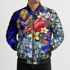 Personalized Fremantle Football Dockers Bomber Puffer Jacket Tropical Hibiscus Flowers - Pacific Fusion Style