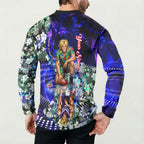 Personalized Fremantle Football Dockers Button Sweatshirt Tropical Hibiscus Flowers - Pacific Fusion Style
