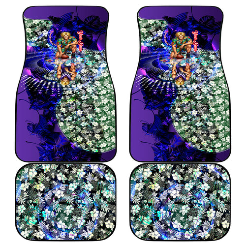 Personalized Fremantle Football Dockers Car Mats Tropical Hibiscus Flowers - Pacific Fusion Style