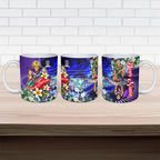 Personalized Fremantle Football Dockers Ceramic Mug Tropical Hibiscus Flowers - Pacific Fusion Style