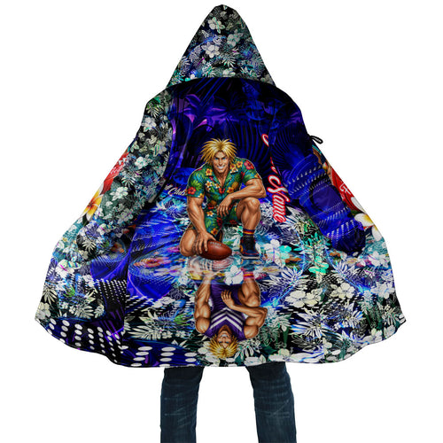 Personalized Fremantle Football Dockers Cloak Tropical Hibiscus Flowers - Pacific Fusion Style