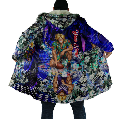 Personalized Fremantle Football Dockers Cloak Tropical Hibiscus Flowers - Pacific Fusion Style