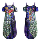 Personalized Fremantle Football Dockers Couples Matching Summer Maxi Dress and Long Sleeve Button Shirt Tropical Hibiscus Flowers - Pacific Fusion Style