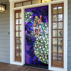 Personalized Fremantle Football Dockers Door Cover Tropical Hibiscus Flowers - Pacific Fusion Style