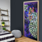 Personalized Fremantle Football Dockers Door Cover Tropical Hibiscus Flowers - Pacific Fusion Style