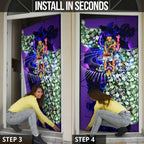 Personalized Fremantle Football Dockers Door Cover Tropical Hibiscus Flowers - Pacific Fusion Style