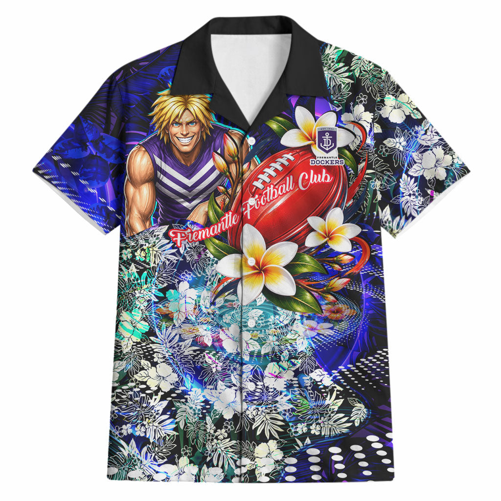 Personalized Fremantle Football Dockers Hawaiian Shirt Tropical Hibiscus Flowers - Pacific Fusion Style