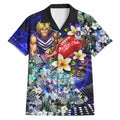 Personalized Fremantle Football Dockers Hawaiian Shirt Tropical Hibiscus Flowers - Pacific Fusion Style
