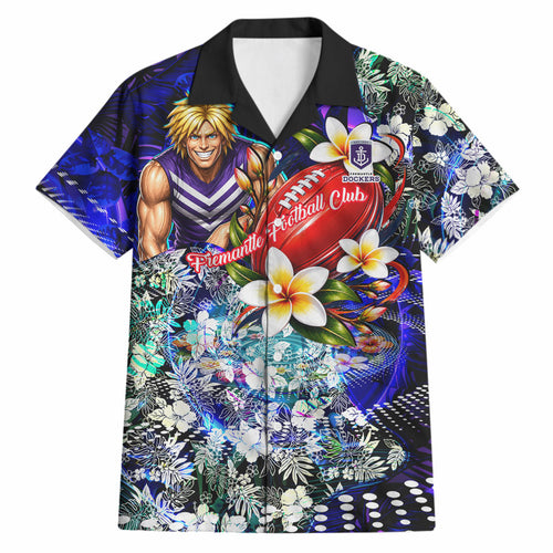 Personalized Fremantle Football Dockers Hawaiian Shirt Tropical Hibiscus Flowers - Pacific Fusion Style