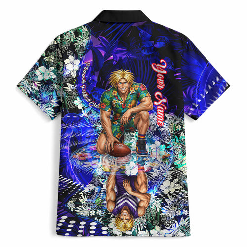 Personalized Fremantle Football Dockers Hawaiian Shirt Tropical Hibiscus Flowers - Pacific Fusion Style