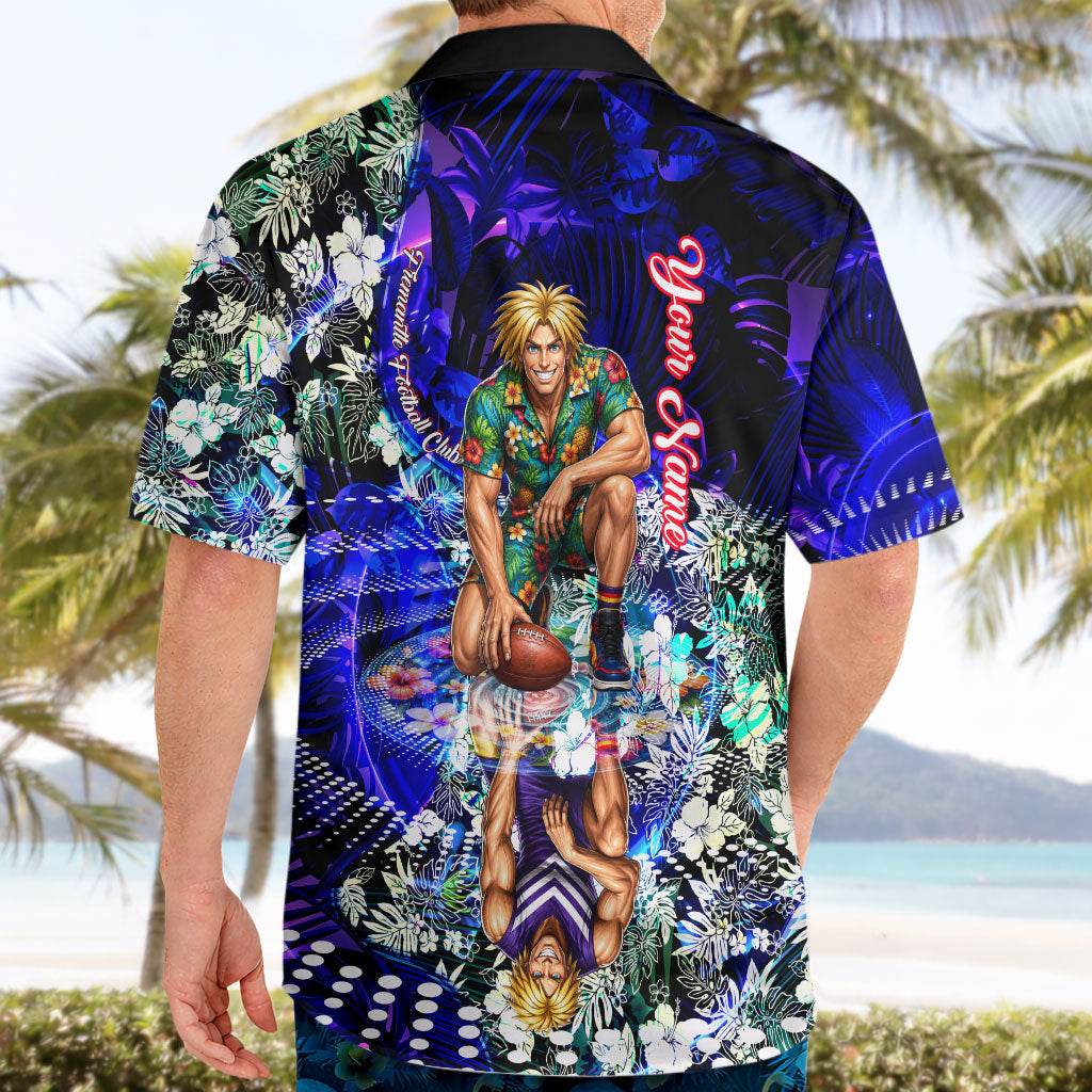 Personalized Fremantle Football Dockers Hawaiian Shirt Tropical Hibiscus Flowers - Pacific Fusion Style