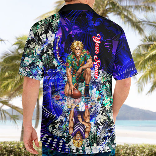 Personalized Fremantle Football Dockers Hawaiian Shirt Tropical Hibiscus Flowers - Pacific Fusion Style