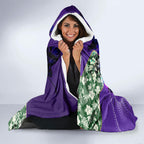 Personalized Fremantle Football Dockers Hooded Blanket Tropical Hibiscus Flowers - Pacific Fusion Style