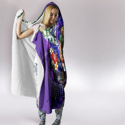 Personalized Fremantle Football Dockers Hooded Blanket Tropical Hibiscus Flowers - Pacific Fusion Style