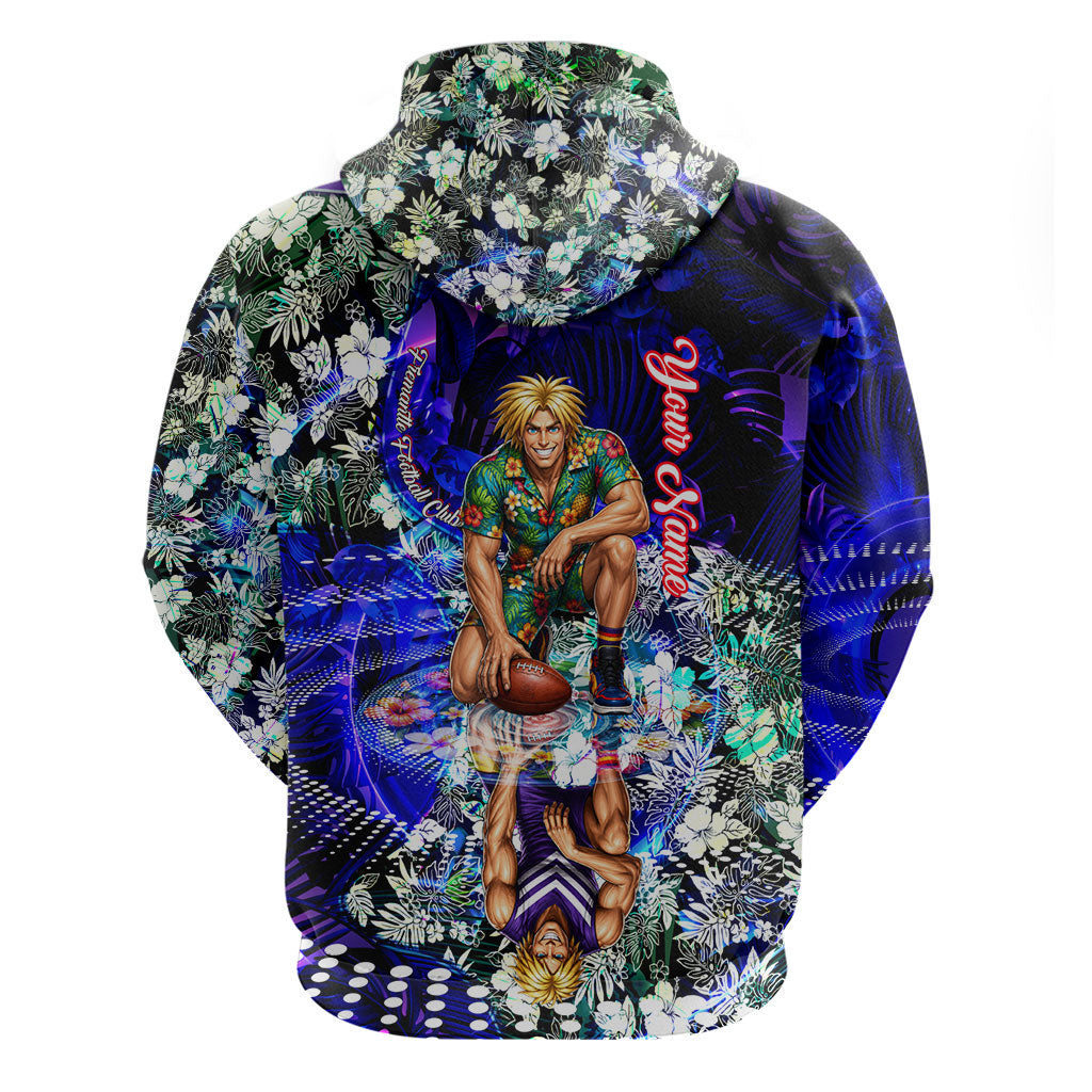 Personalized Fremantle Football Dockers Hoodie Tropical Hibiscus Flowers - Pacific Fusion Style