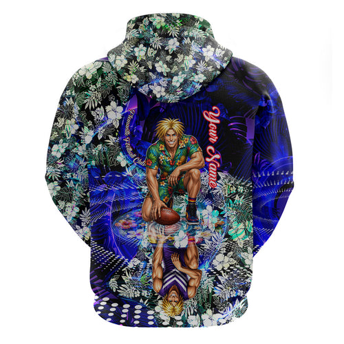 Personalized Fremantle Football Dockers Hoodie Tropical Hibiscus Flowers - Pacific Fusion Style