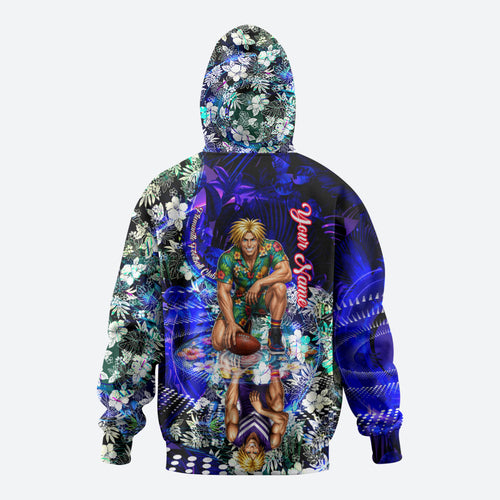 Personalized Fremantle Football Dockers Hoodie Tropical Hibiscus Flowers - Pacific Fusion Style