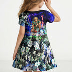 Personalized Fremantle Football Dockers Kid Short Sleeve Dress Tropical Hibiscus Flowers - Pacific Fusion Style