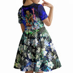 Personalized Fremantle Football Dockers Kid Short Sleeve Dress Tropical Hibiscus Flowers - Pacific Fusion Style