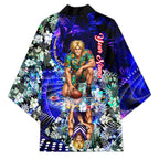 Personalized Fremantle Football Dockers Kimono Tropical Hibiscus Flowers - Pacific Fusion Style