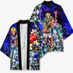 Personalized Fremantle Football Dockers Kimono Tropical Hibiscus Flowers - Pacific Fusion Style