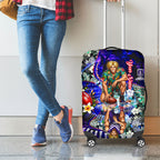 Personalized Fremantle Football Dockers Luggage Cover Tropical Hibiscus Flowers - Pacific Fusion Style