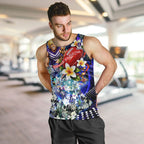 Personalized Fremantle Football Dockers Men Tank Top Tropical Hibiscus Flowers - Pacific Fusion Style