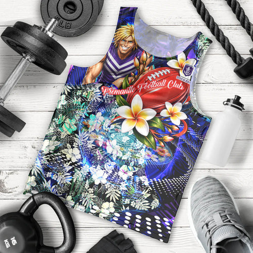 Personalized Fremantle Football Dockers Men Tank Top Tropical Hibiscus Flowers - Pacific Fusion Style
