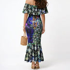 Personalized Fremantle Football Dockers Mermaid Dress Tropical Hibiscus Flowers - Pacific Fusion Style