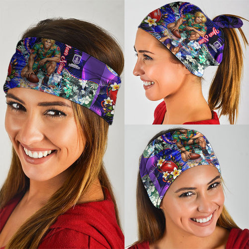 Personalized Fremantle Football Dockers Neck Gaiter Tropical Hibiscus Flowers - Pacific Fusion Style