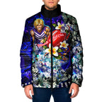 Personalized Fremantle Football Dockers Padded Jacket Tropical Hibiscus Flowers - Pacific Fusion Style