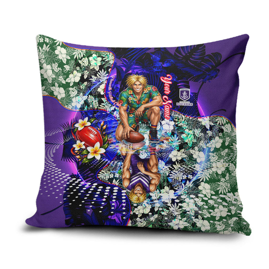 Personalized Fremantle Football Dockers Pillow Cover Tropical Hibiscus Flowers - Pacific Fusion Style