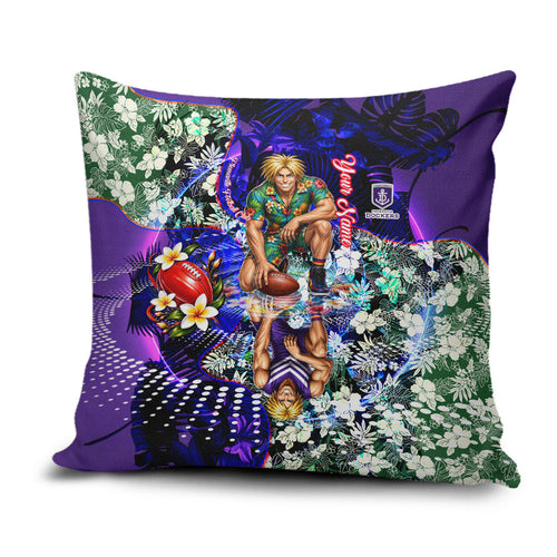 Personalized Fremantle Football Dockers Pillow Cover Tropical Hibiscus Flowers - Pacific Fusion Style