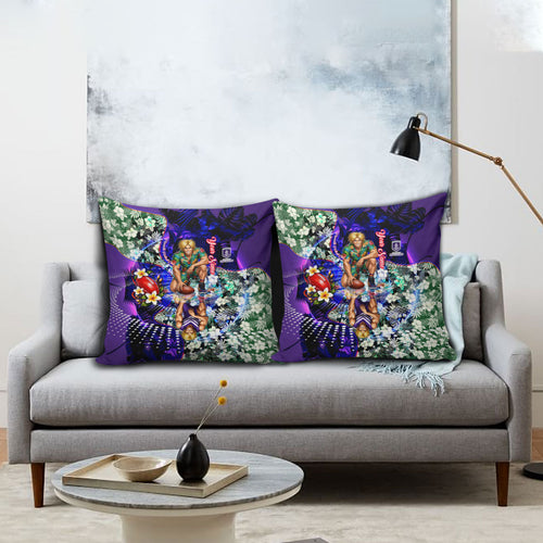 Personalized Fremantle Football Dockers Pillow Cover Tropical Hibiscus Flowers - Pacific Fusion Style