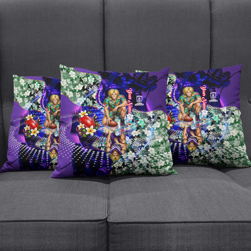 Personalized Fremantle Football Dockers Pillow Cover Tropical Hibiscus Flowers - Pacific Fusion Style