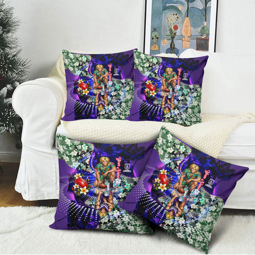 Personalized Fremantle Football Dockers Pillow Cover Tropical Hibiscus Flowers - Pacific Fusion Style