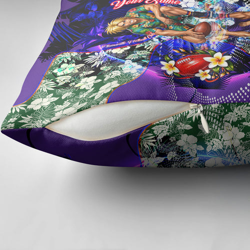 Personalized Fremantle Football Dockers Pillow Cover Tropical Hibiscus Flowers - Pacific Fusion Style