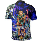 Personalized Fremantle Football Dockers Polo Shirt Tropical Hibiscus Flowers - Pacific Fusion Style