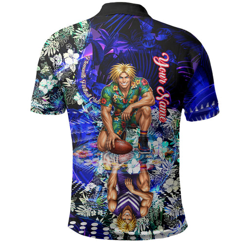 Personalized Fremantle Football Dockers Polo Shirt Tropical Hibiscus Flowers - Pacific Fusion Style