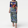 Personalized Fremantle Football Dockers Puletasi Tropical Hibiscus Flowers - Pacific Fusion Style